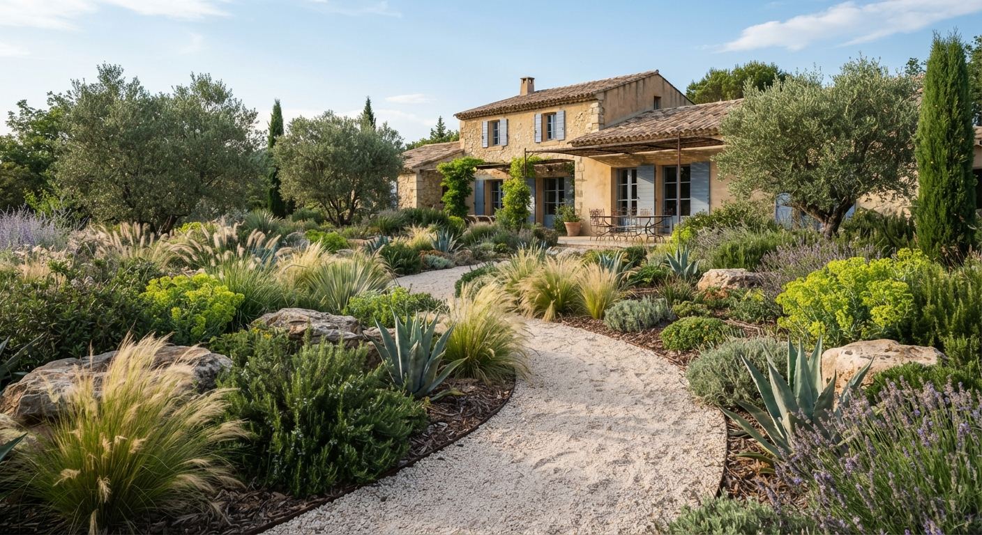 Jardin sec et économe en eau